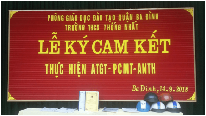 LỄ KÍ CAM KẾT ANTG VÀ PHÒNG CHỐNG TNXH TẠI TRƯỜNG THCS THỐNG NHẤT
