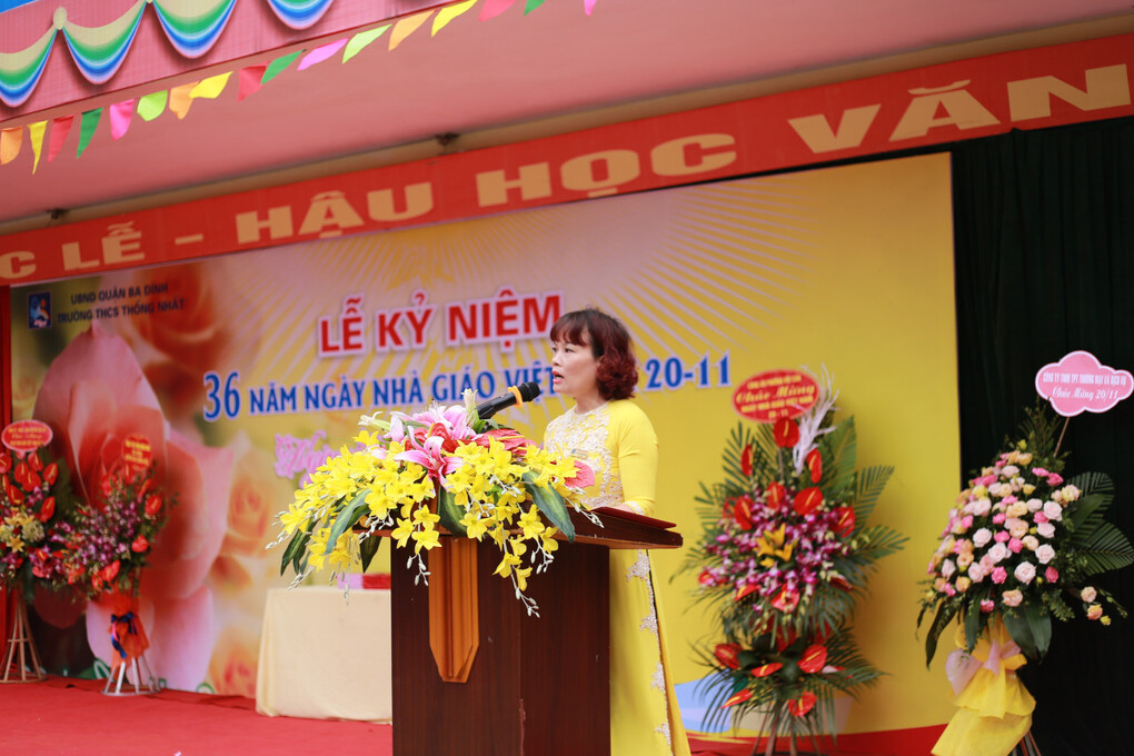 TRƯỜNG THCS THỐNG NHẤT TỔ CHỨC LỄ  KỶ NIỆM 36 NĂM NGÀY NHÀ GIÁO VIỆT NAM