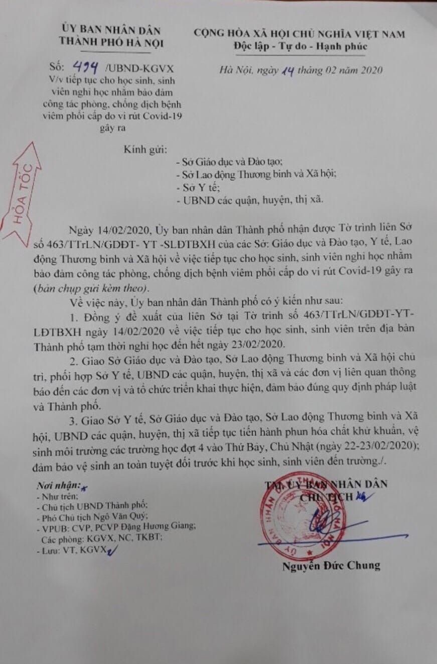 THÔNG BÁO KHẨN (14/02/2020)