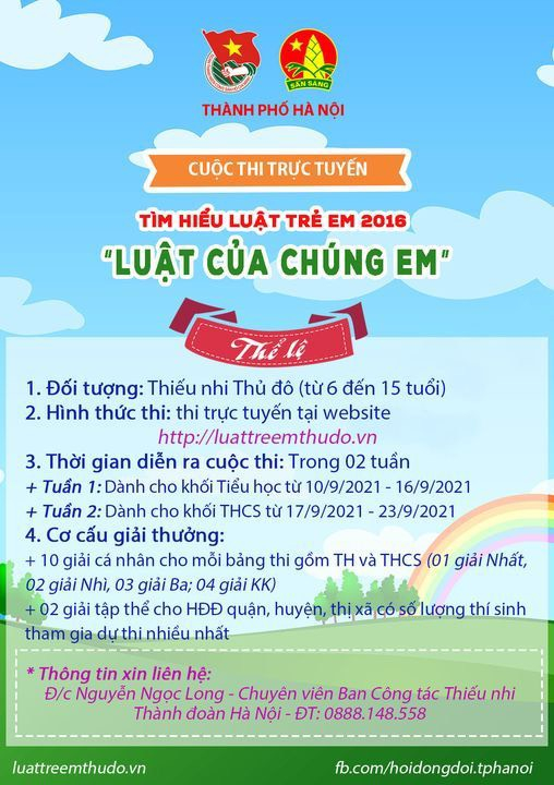 Cuộc thi trực tuyến "Tìm hiểu Luật trẻ em 2016 - Luật của chúng em"