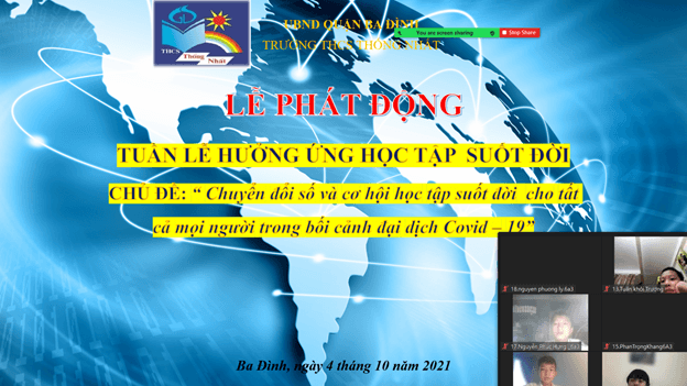 Trường THCS Thống Nhất phát động Tuần lễ hưởng ứng học tập suốt đời năm 2021