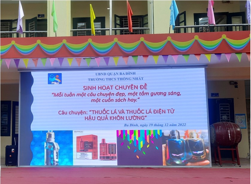 Học sinh trường THCS Thống Nhất nói “không” với thuốc lá và thuốc lá điện tử