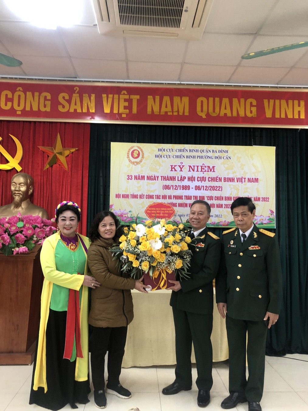 Trường THCS Thống Nhất tham dự Hội nghị Tổng kết hội Cựu chiến binh phường Đội Cấn năm 2022