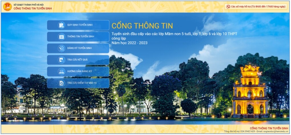 Hướng dẫn đăng ký tuyển sinh trực tuyến năm học 2022-2023