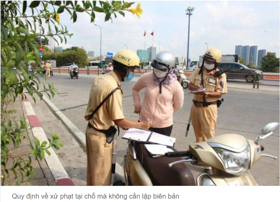 Các lỗi ôtô và xe máy vi phạm giao thông bị phạt tiền ngay