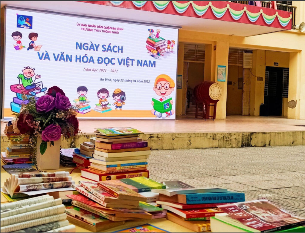 Học sinh Trường THCS Thống Nhất háo hức chuẩn bị Ngày hội sách Việt Nam