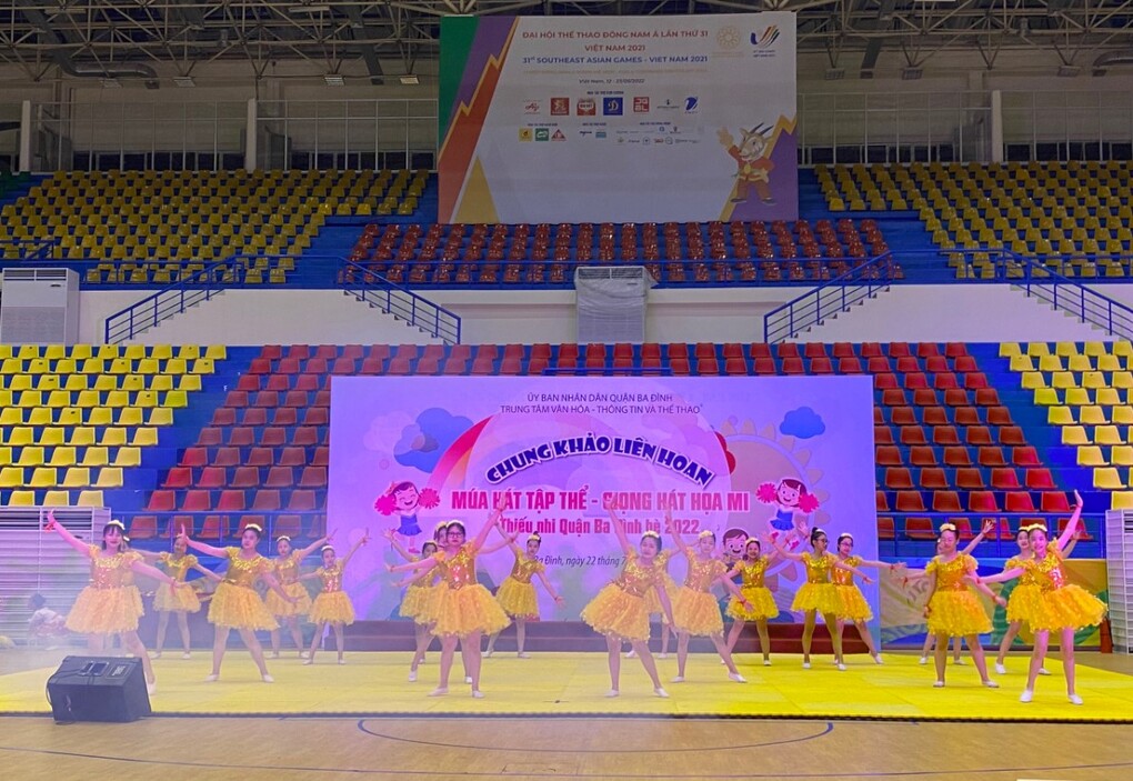 Chung khảo liên hoan múa hát tập thể, giọng hát họa mi Thiếu nhi Quận Ba Đình hè 2022