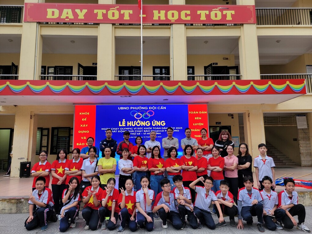 Trường THCS Thống Nhất tham gia hưởng ứng ngày chạy Olympic vì sức khỏe toàn dân