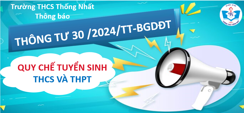 Thông tư 30/2024/TT-BDGĐT về quy chế tuyển sinh THCS, THPT