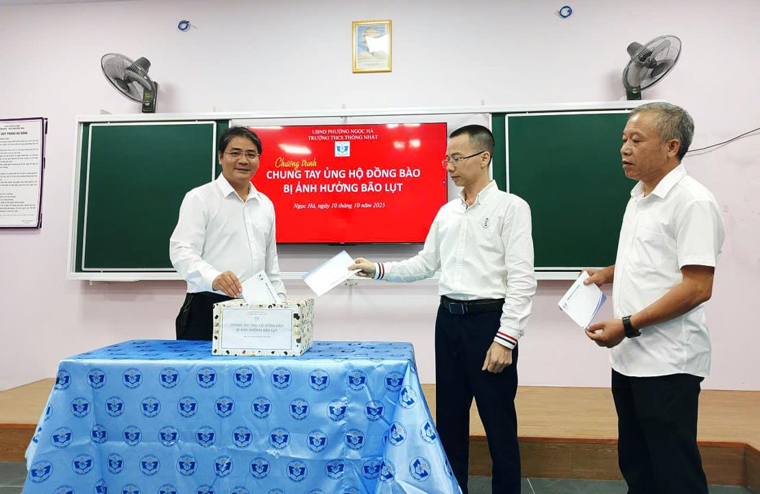 Trường THCS Thống Nhất chung tay ủng hộ đồng bào các tỉnh phía Bắc khắc phục hậu quả bão lũ