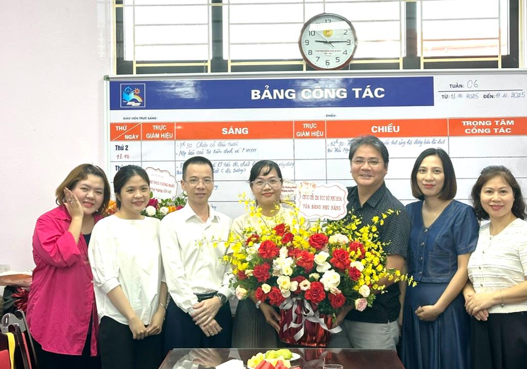 Cán bộ, giáo viên, nhân viên nam trường THCS Thống Nhất gửi lời chúc mừng 20/10 đến nữ đồng nghiệp
