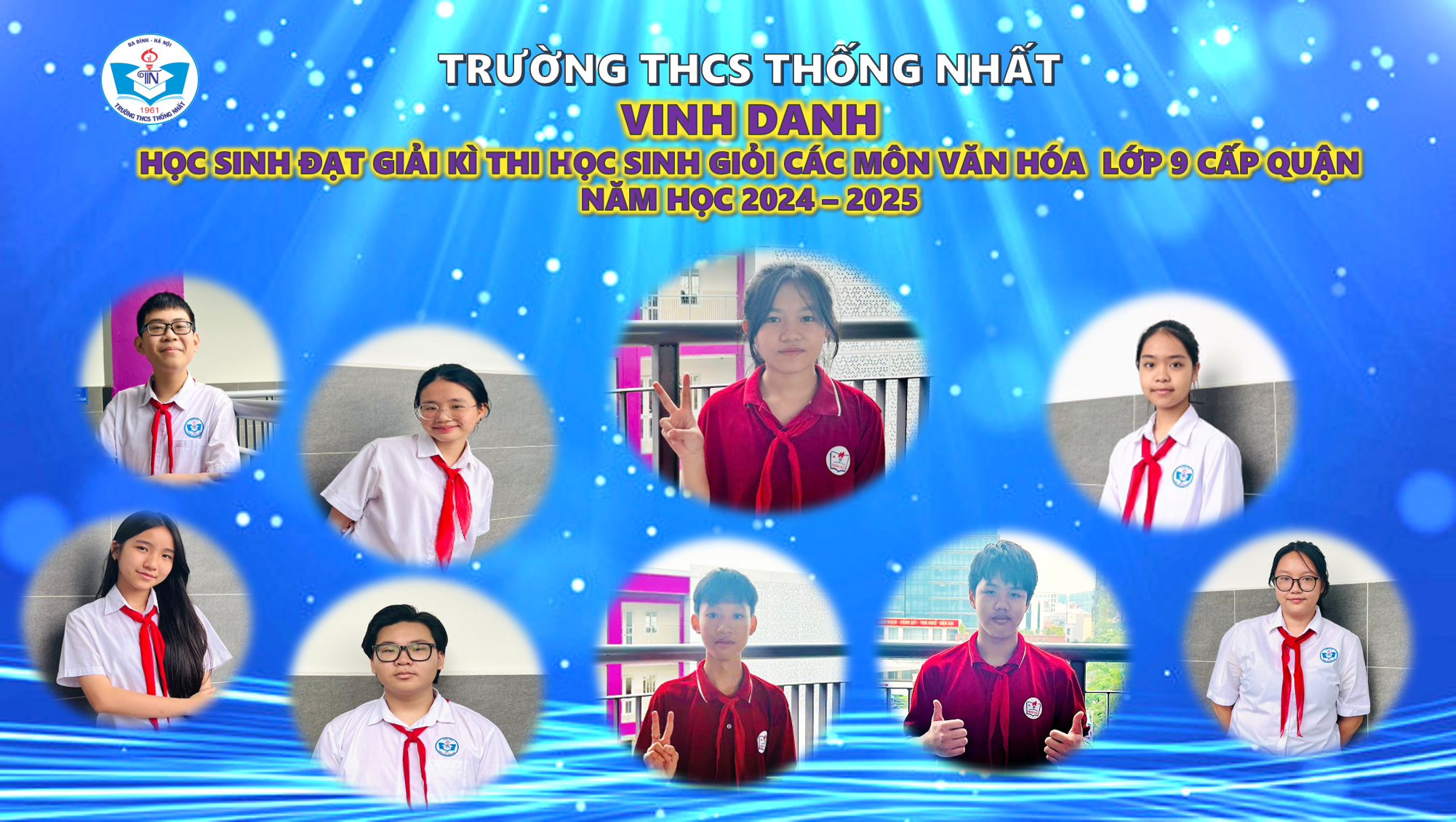 Vinh danh học sinh đạt giải cao trong kì thi HSG lớp 9 cấp Quận năm học 2024-2025