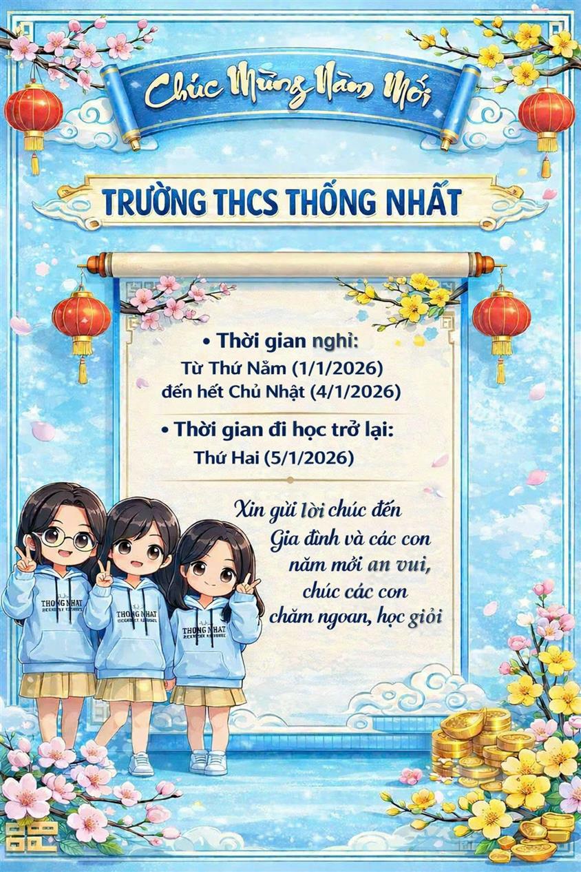 Thông báo: Về việc nghỉ Tết Dương lịch năm 2026