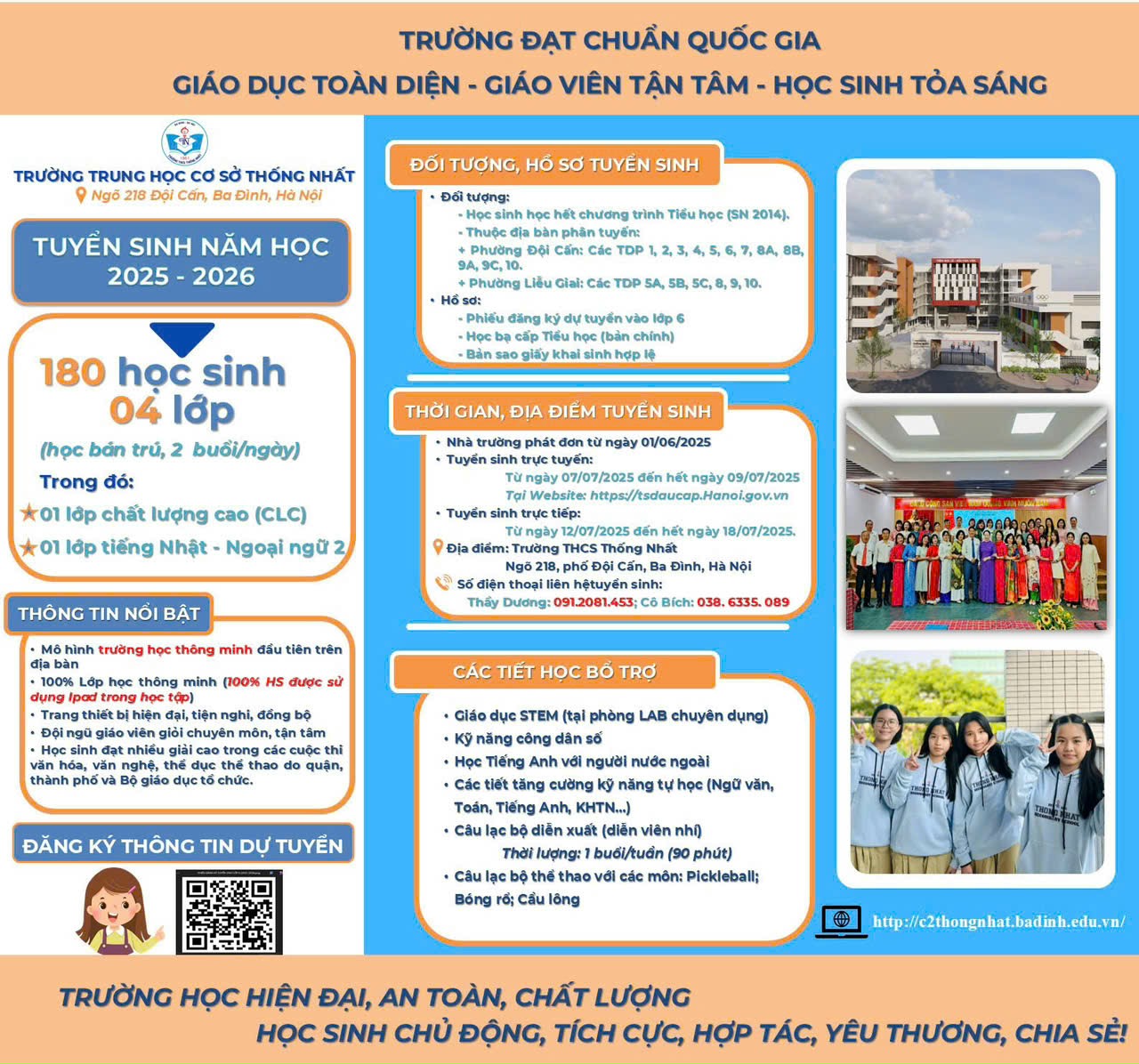 Thông báo Tuyển sinh lớp 6 bằng hình thức trực tuyến năm học 2025–2026